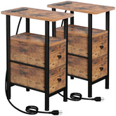 LOAKEKEL front view of narrow end table showing compact footprint and style