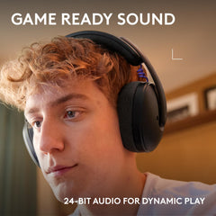 Logitech G325 side profile highlighting adjustable arms and fit benefit