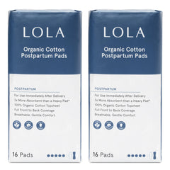 LOLA empaque frontal mostrando 32 compresas para recuperación cómoda