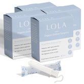 LOLA empaque frontal de 32 tampones Light mostrando diseño claro y cantidad