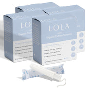 LOLA empaque frontal de 32 tampones Light mostrando diseño claro y cantidad