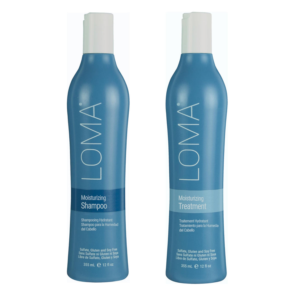 Loma frente del empaque dúo mostrando las botellas y beneficio hidratante