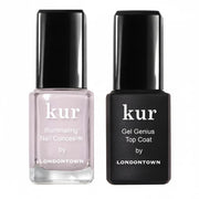 LONDONTOWN estuche frontal mostrando el dúo y beneficio de manicura natural