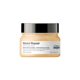 L'Oréal Professionnel Paris frasco Absolut Repair Mask vista frontal, presentación profesional y clara