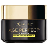 L'Oreal Paris frasco frontal mostrando diseño elegante y beneficio antiedad
