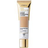 L'Oreal Paris Age Perfect frontal del envase mostrando tono Cream Beige y beneficio de cobertura