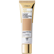 L'Oreal Paris Age Perfect frontal del envase mostrando tono Cream Beige y beneficio de cobertura