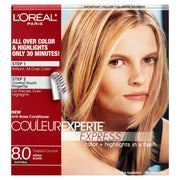 L'Oreal Paris envase frontal del kit mostrando beneficios profesionales en casa