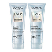 L'Oreal Paris EverPure frente del pack mostrando champú y acondicionador, limpieza y color cuidada