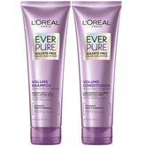 L'Oreal Paris set frontal mostrando champú y acondicionador, aporta volumen