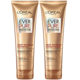 L'Oreal Paris frente del pack EverPure mostrando botellas y beneficio hidratación