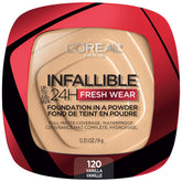 L'Oréal Paris polvo compacto Infallible frontal con tapa cerrada beneficios durabilidad