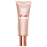 L'Oreal Paris True Match Lumi Glotion vista frontal mostrando el tono 902 Light y beneficios hidratantes