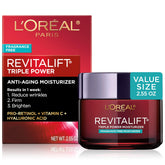 L'Oreal Paris jar front packaging showing label and size, highlighting benefits