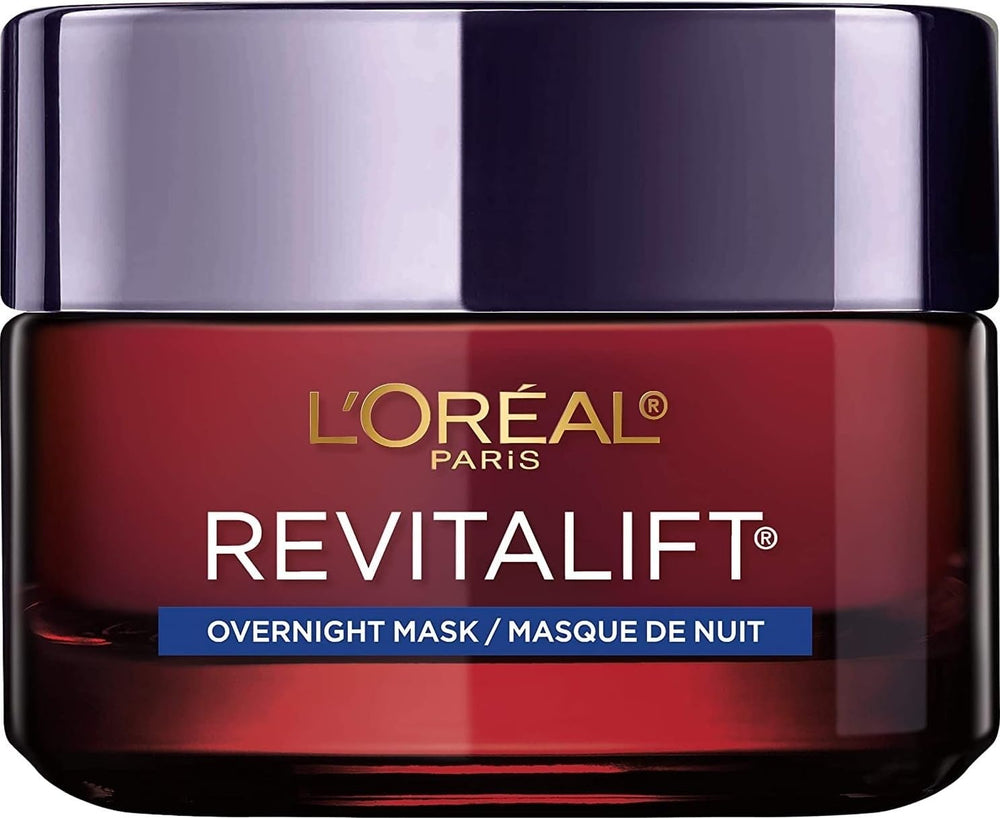 L'Oreal Paris frasco frontal mostrando la mascarilla revitalift y su beneficio hidratante