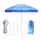 LOTTAFUN front view showing blue stripe canopy and instant shade benefit
