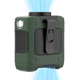 LOUISWARE waist fan front view showing compact design and benefits of hands-free cooling