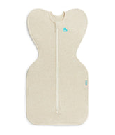 Love to Dream front packaging showing oatmeal sleep sack and size S benefits