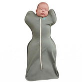 Love to Dream front view showing Deep Olive swaddle fit and secure shoulders