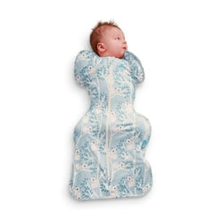 Love to Dream front view of Mini Koalas sleep sack showing snug shoulders and print benefit