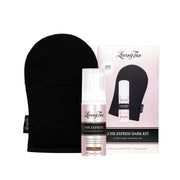 Loving Tan envase frontal del mini kit mostrando diseño renovado y portabilidad
