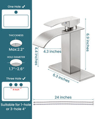 Comparación de tamaño del grifo LUFG junto a lavabo estándar mostrando escala