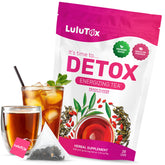 LULUTOX vista frontal del envase mostrando diseño y sabor melocotón