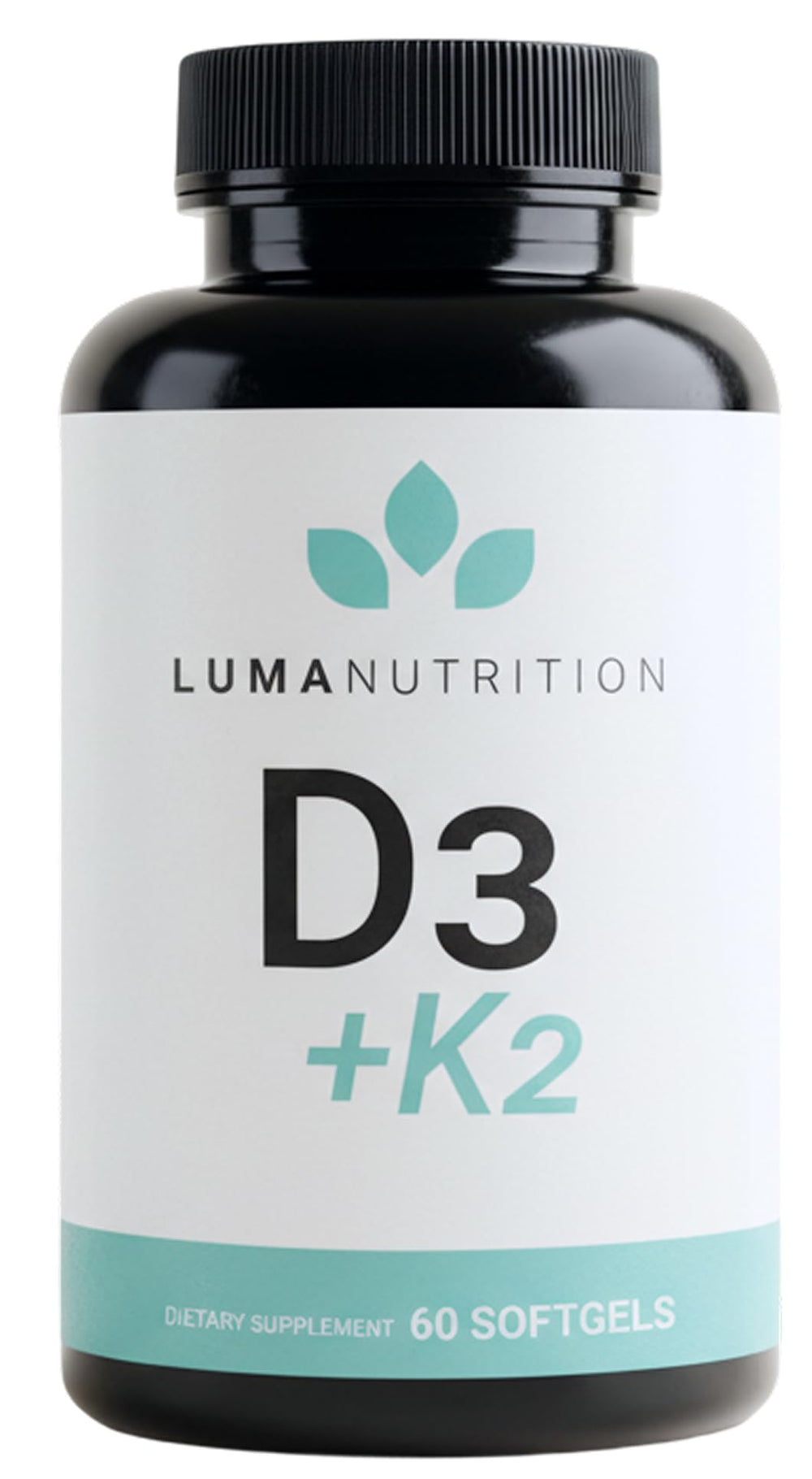 Luma Nutrition frasco frontal mostrando 60 softgels y diseño claro