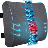 LumbarPal vista frontal del cojín mostrando su forma ergonómica y soporte