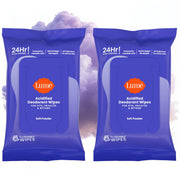 Lume front packaging showing soft powder scent and 45 count benefit