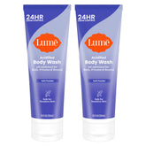 Lume front packaging showing Soft Powder scent and two bottles for freshness
