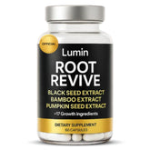 Lumin Root Revive front bottle showing supplement packaging and confidence
