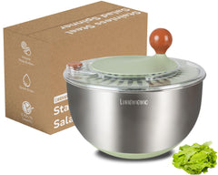 Lunememo frente del spinner de ensalada con acabado acero y diseño elegante