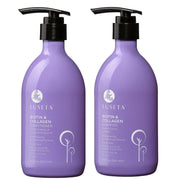 Luseta front packaging showing shampoo and conditioner, conveys fuller hair benefits