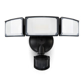 LUTEC three-head front view showing full coverage and bright beams