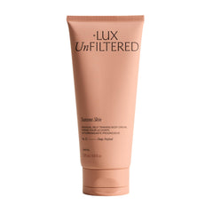 Lux Unfiltered frasco frontal N°32 Santal mostrando etiqueta y tono