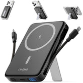 LYAOAO front view of power bank showing slim profile and ports, ideal portability