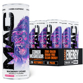 MAC Energy front can showing Macberry Lychee flavor and clean packaging benefit