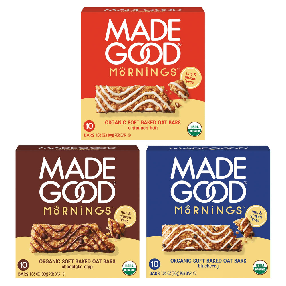 MadeGood pack frontal mostrando 30 barras, ideal para abastecer despensa