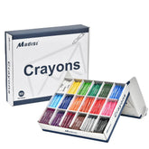 Madisi box front showing 900 crayons and easy organized storage benefit