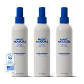 Magic Molecule front packaging showing three 8oz bottles and branding benefit: convenient supply