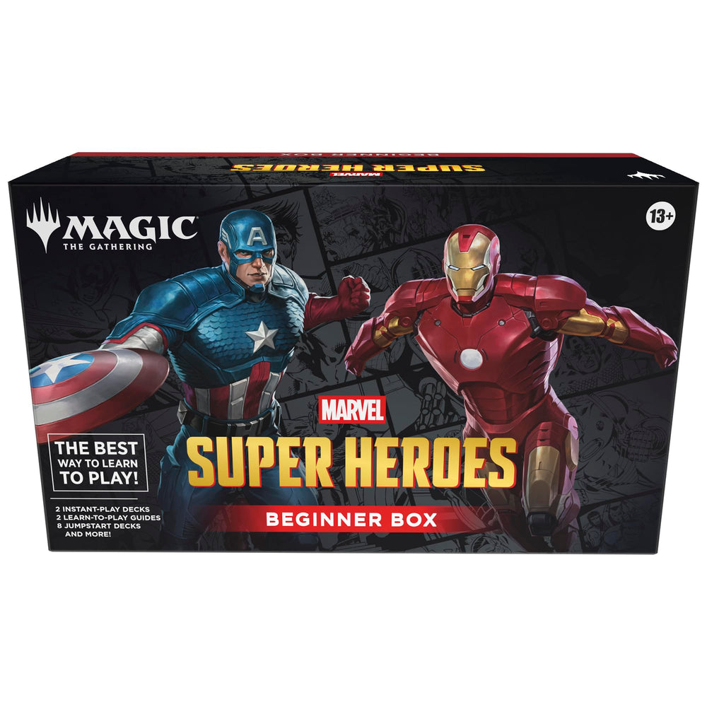 Magic: The Gathering vista frontal de la caja con componentes listos para jugar