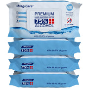 MagiCare front pack displaying four resealable 80-count packs and benefits