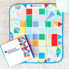 MAGNA-TILES niños construyendo sobre el tapete, fomenta creatividad y aprendizaje