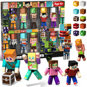 Magneverse front packaging showing 20 magnetic action figures and playset benefits