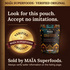 MAÏA SUPERFOODS prepared ceremonial cacao drink promoting steady focus