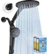 MakeFit front view of dual rain and handheld shower showcasing full coverage and steady flow