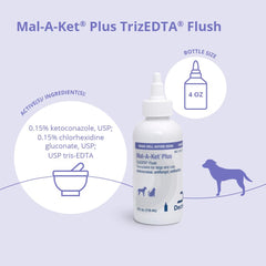 Close-up de la etiqueta Mal-A-Ket con información visible y beneficio de formulación