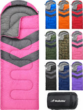 MalloMe front view of packed sleeping bag showing compact benefit