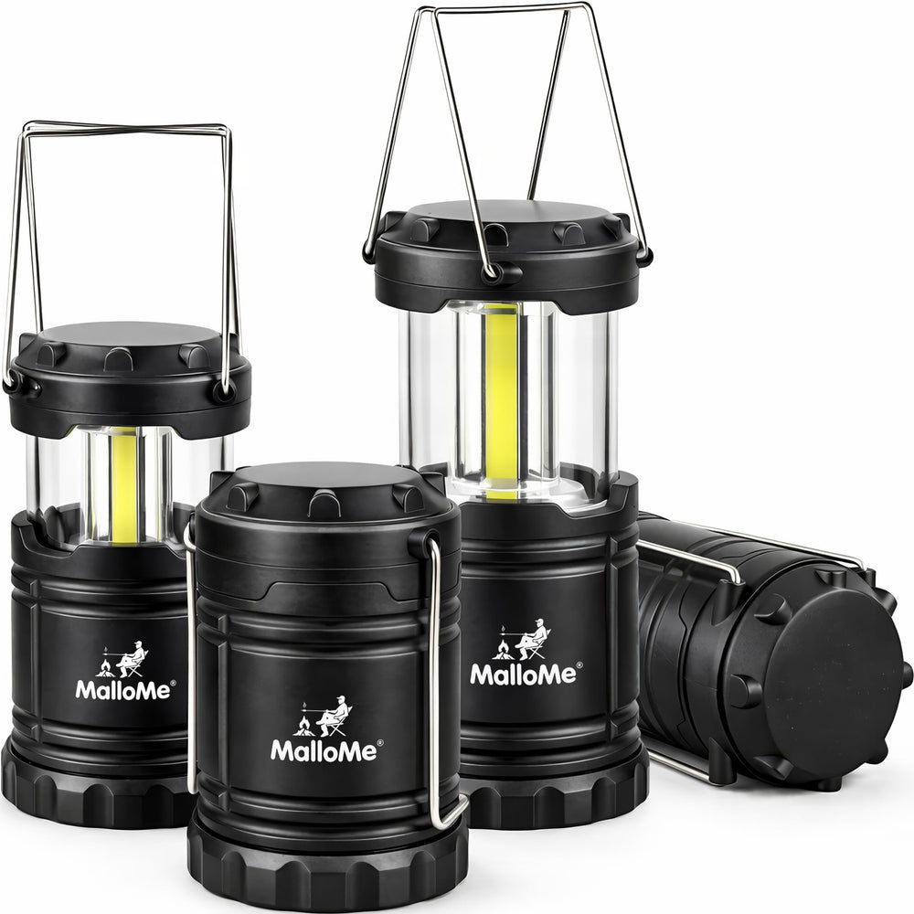 MalloMe linterna frontal encendida mostrando luz potente y uniforme